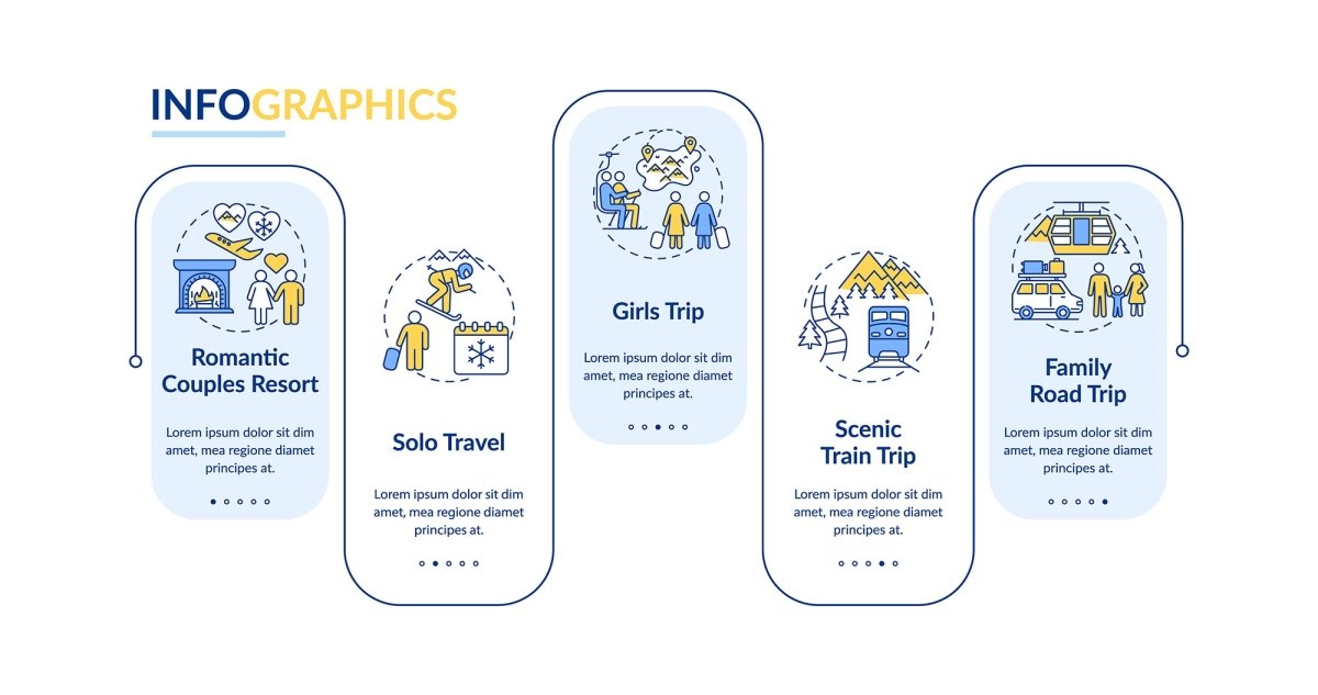 Winter holiday ideas vector infographic template bundle