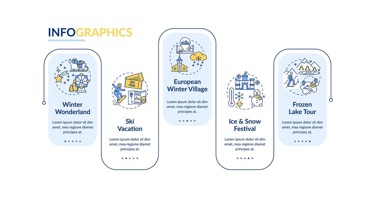 Winter holiday ideas vector infographic template bundle