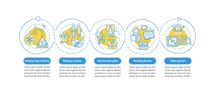 Winter holiday ideas vector infographic template bundle