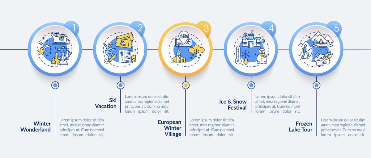 Winter holiday ideas vector infographic template bundle