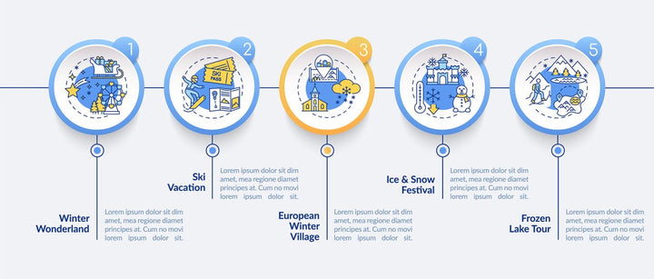 Winter holiday ideas vector infographic template bundle