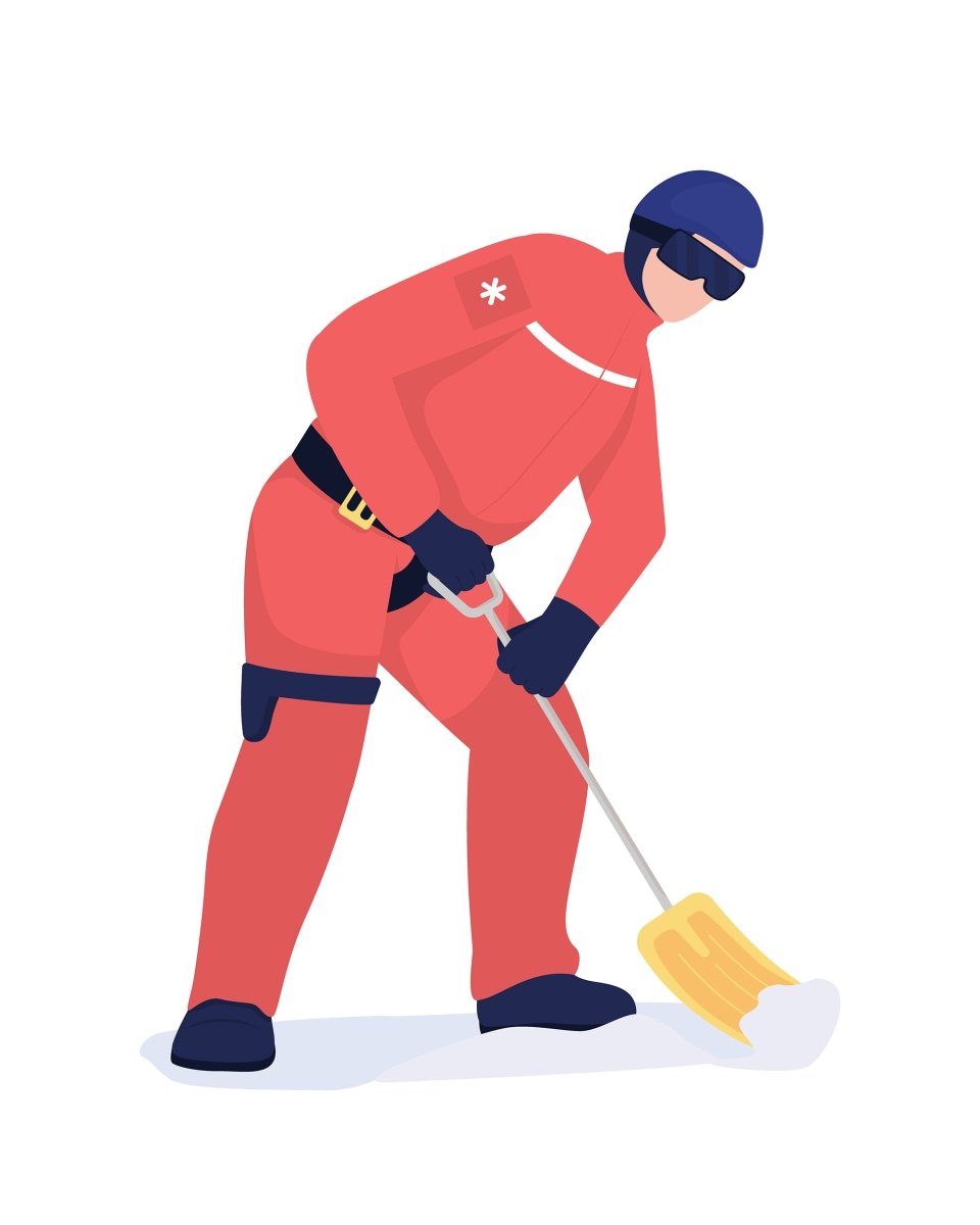 Winter rescuing semi flat color vector characters
