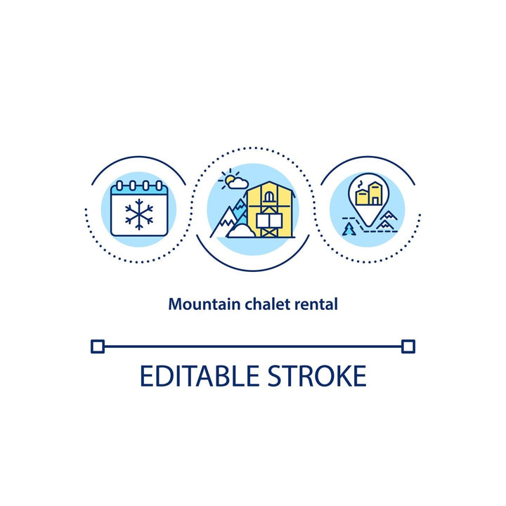 Winter vacation concept icons set