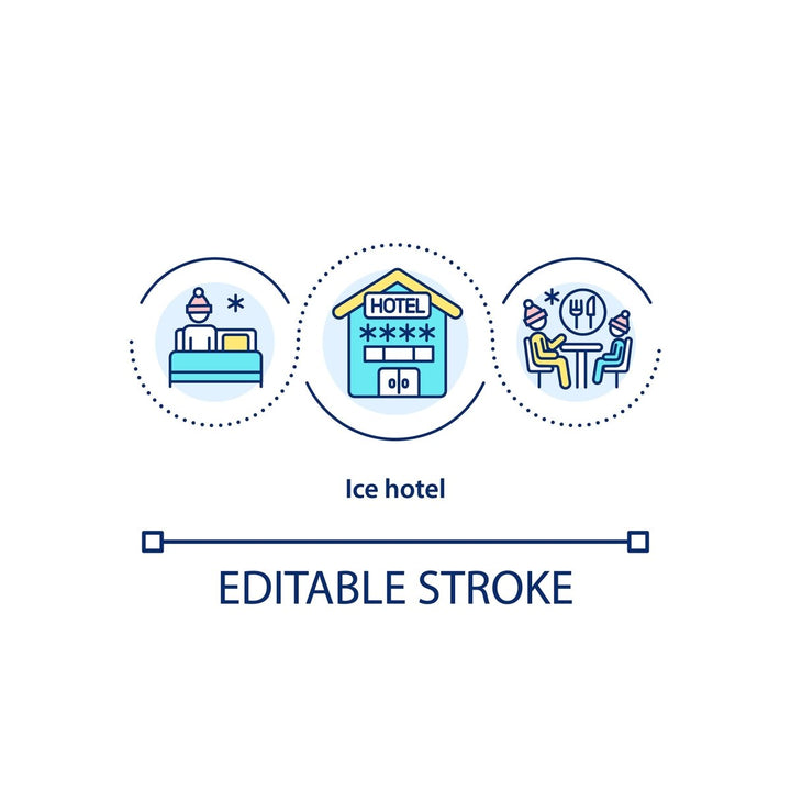 Winter vacation concept icons set