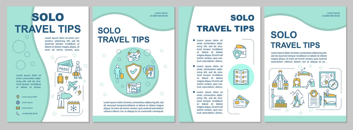 Winter vacations brochure template set