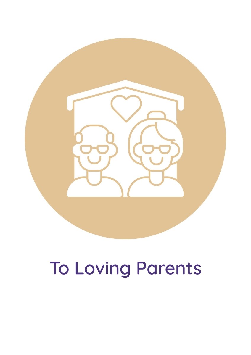 Wishing happy parents day greeting cards with glyph icon element set