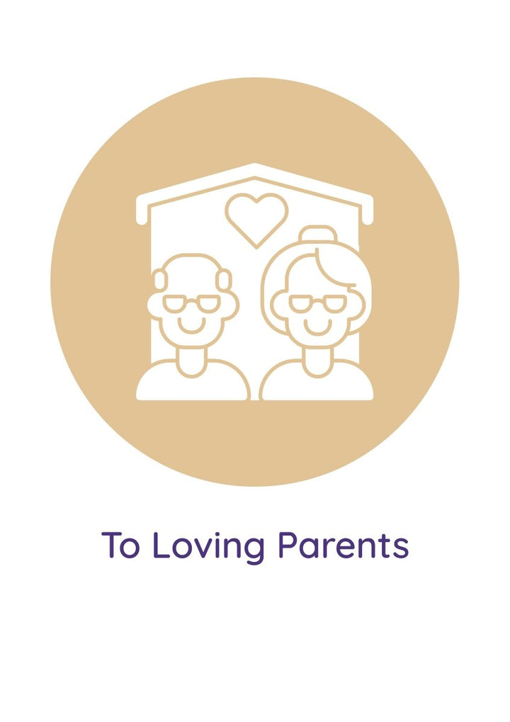 Wishing happy parents day greeting cards with glyph icon element set