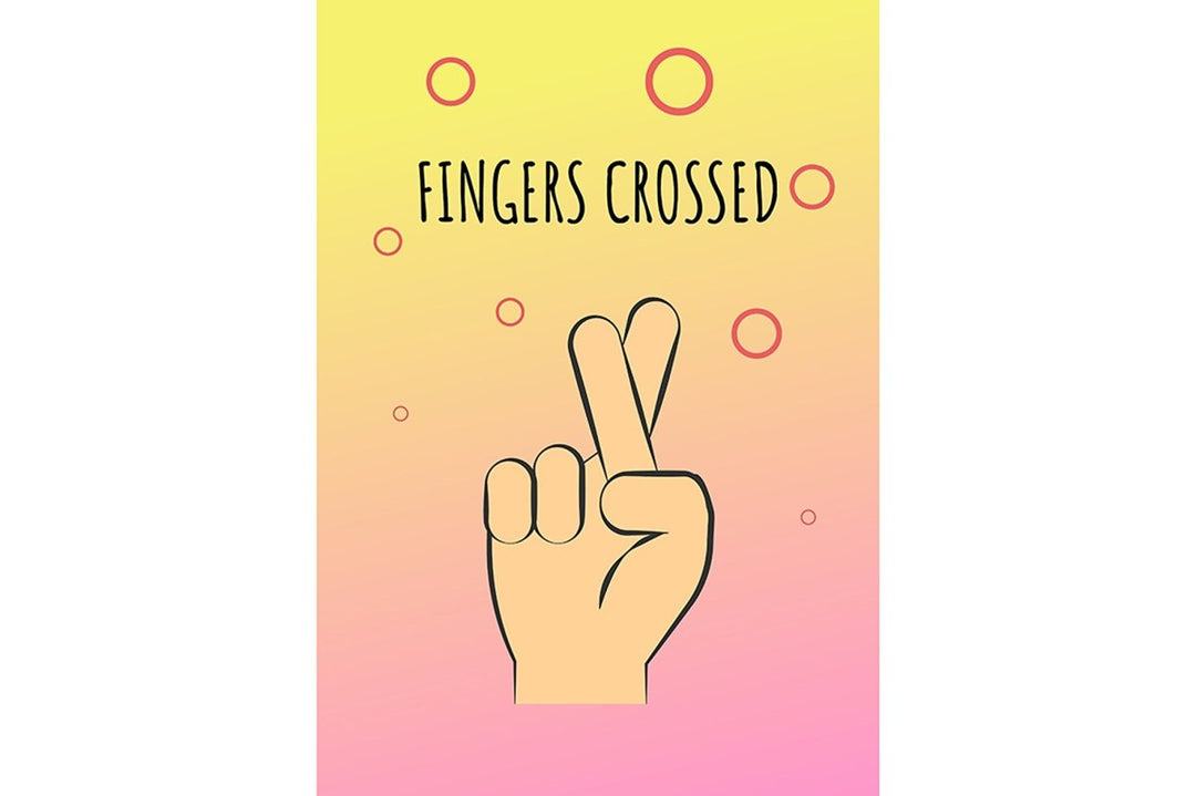 Wishing luck greeting card with color icon element set