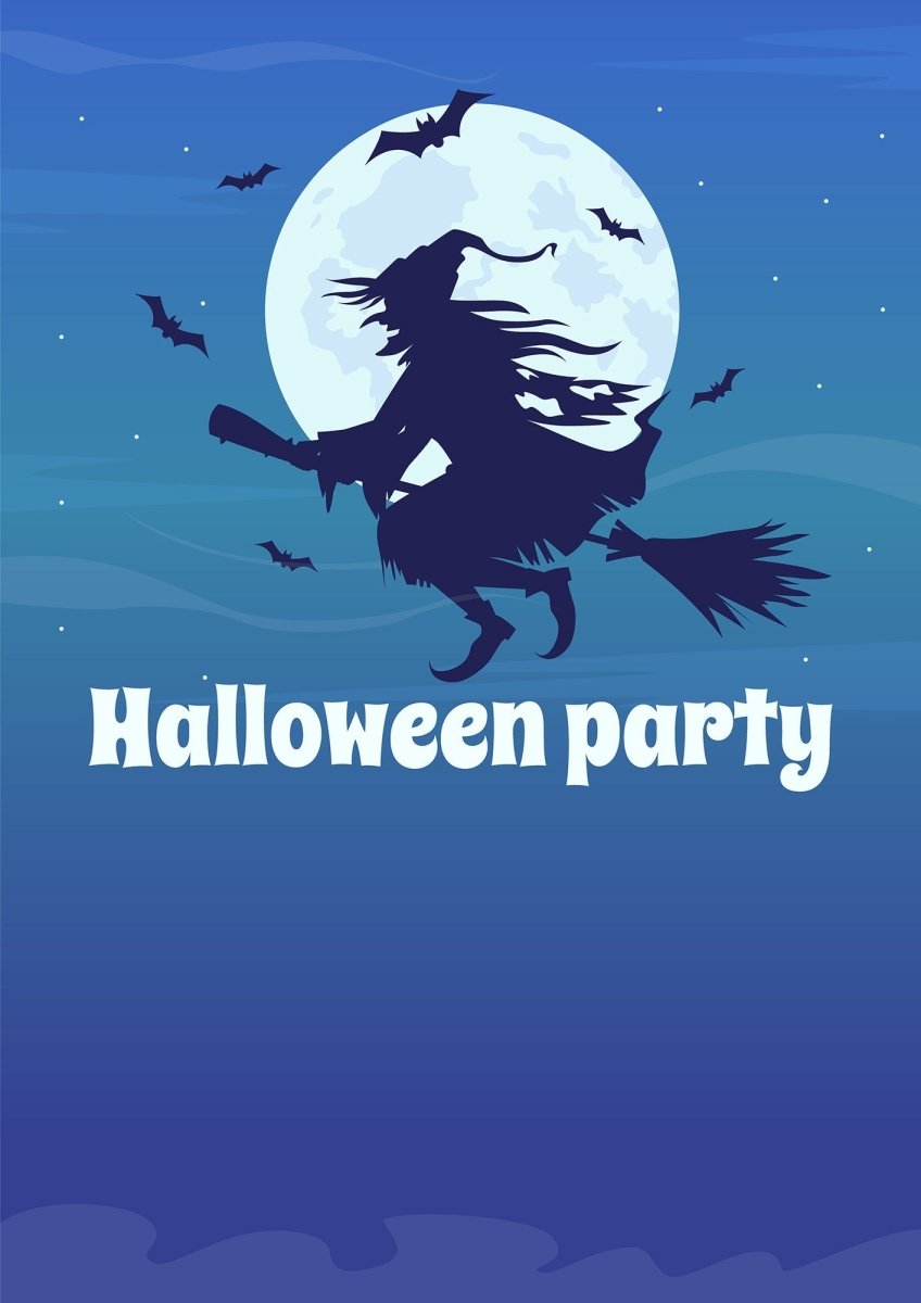 Witch themed party on Halloween flat vector banner template