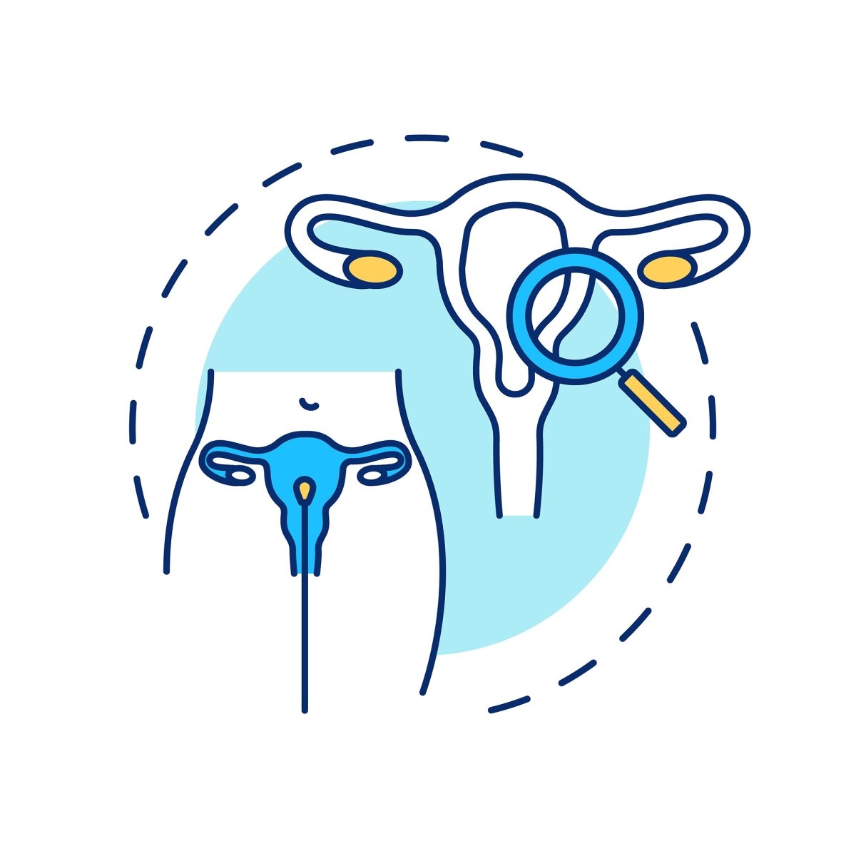 Women healthcare concept icons pack for dark and light theme