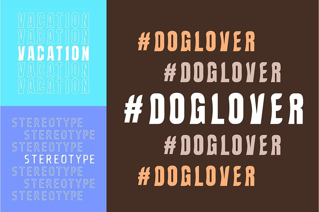 Word poster decorative typography set