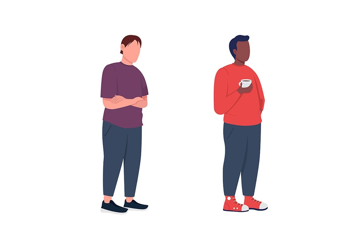 Work character semi flat color vector illustration set