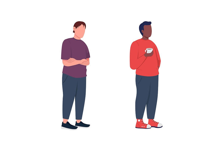 Work character semi flat color vector illustration set