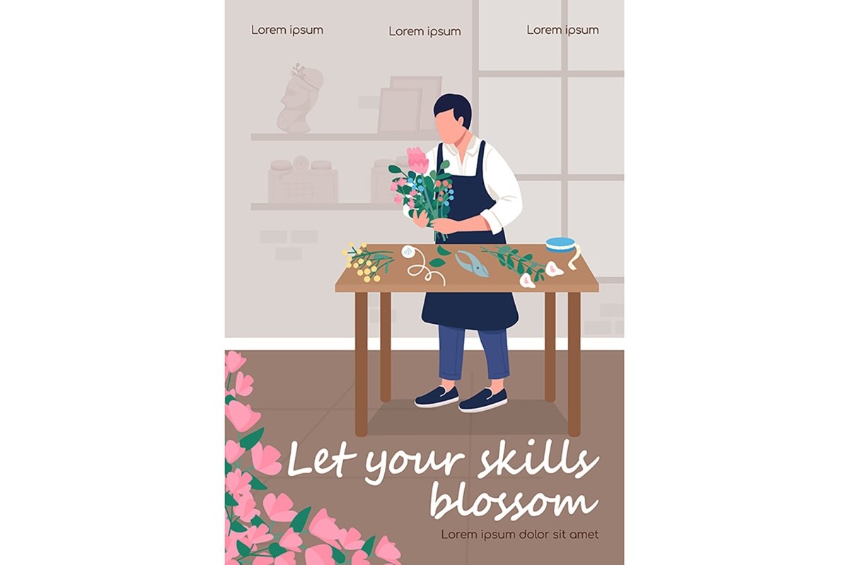 Workshop poster flat vector templates