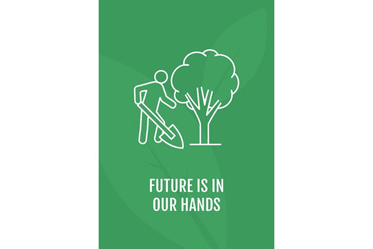 World environment day postcard with linear glyph icon set