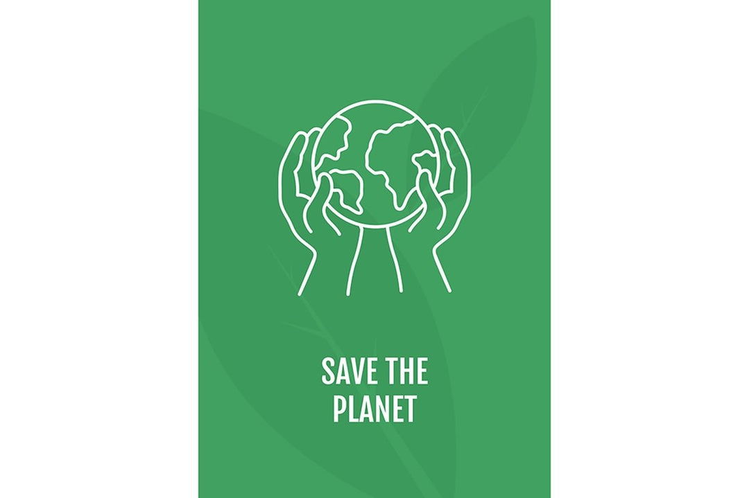 World environment day postcard with linear glyph icon set