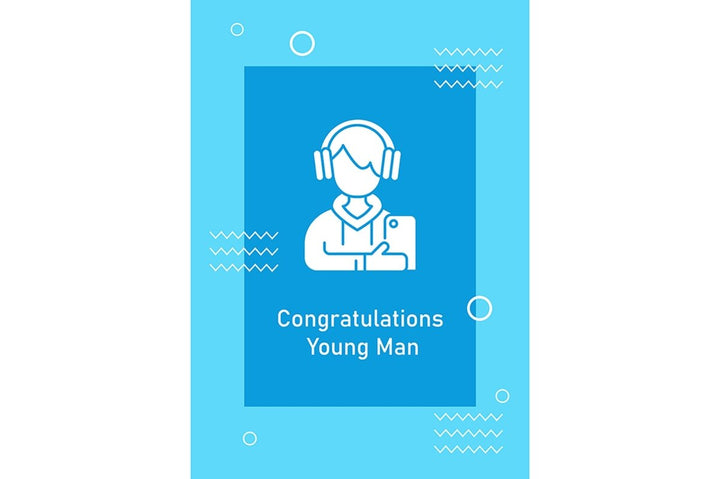 World youth day celebration greeting cards with glyph icon element set