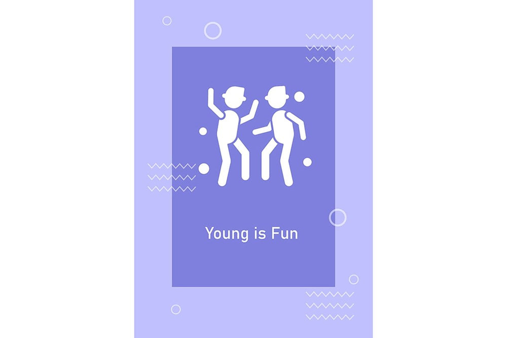 World youth day celebration greeting cards with glyph icon element set