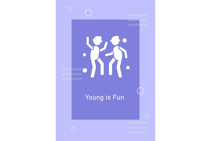 World youth day celebration greeting cards with glyph icon element set