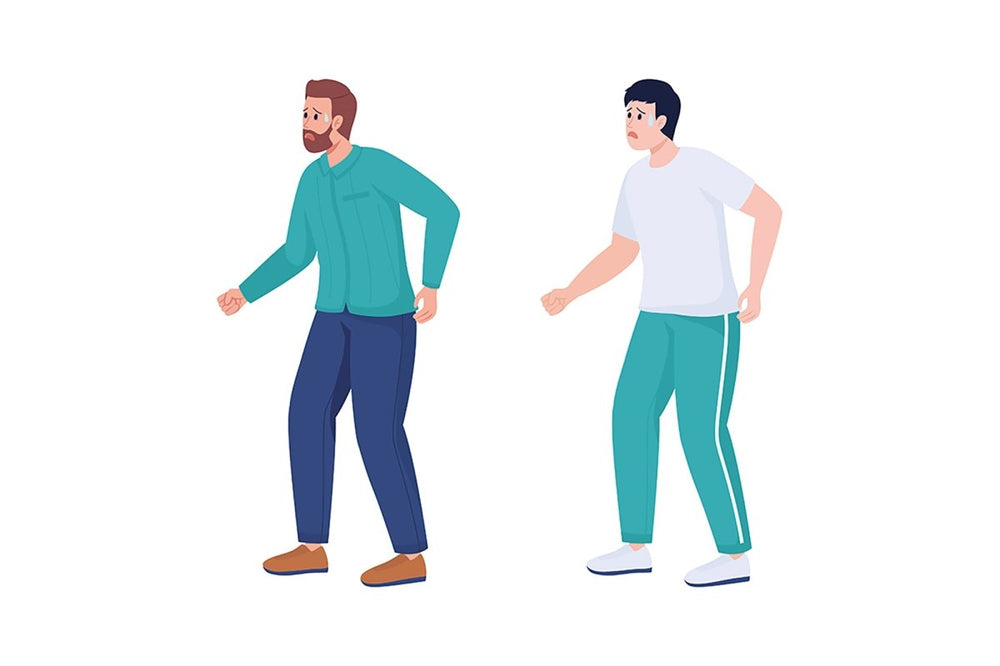 Worried people flat color vector characters set