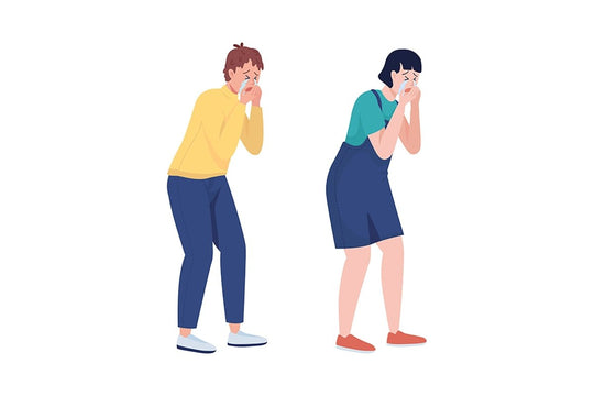 Worried people flat color vector characters set