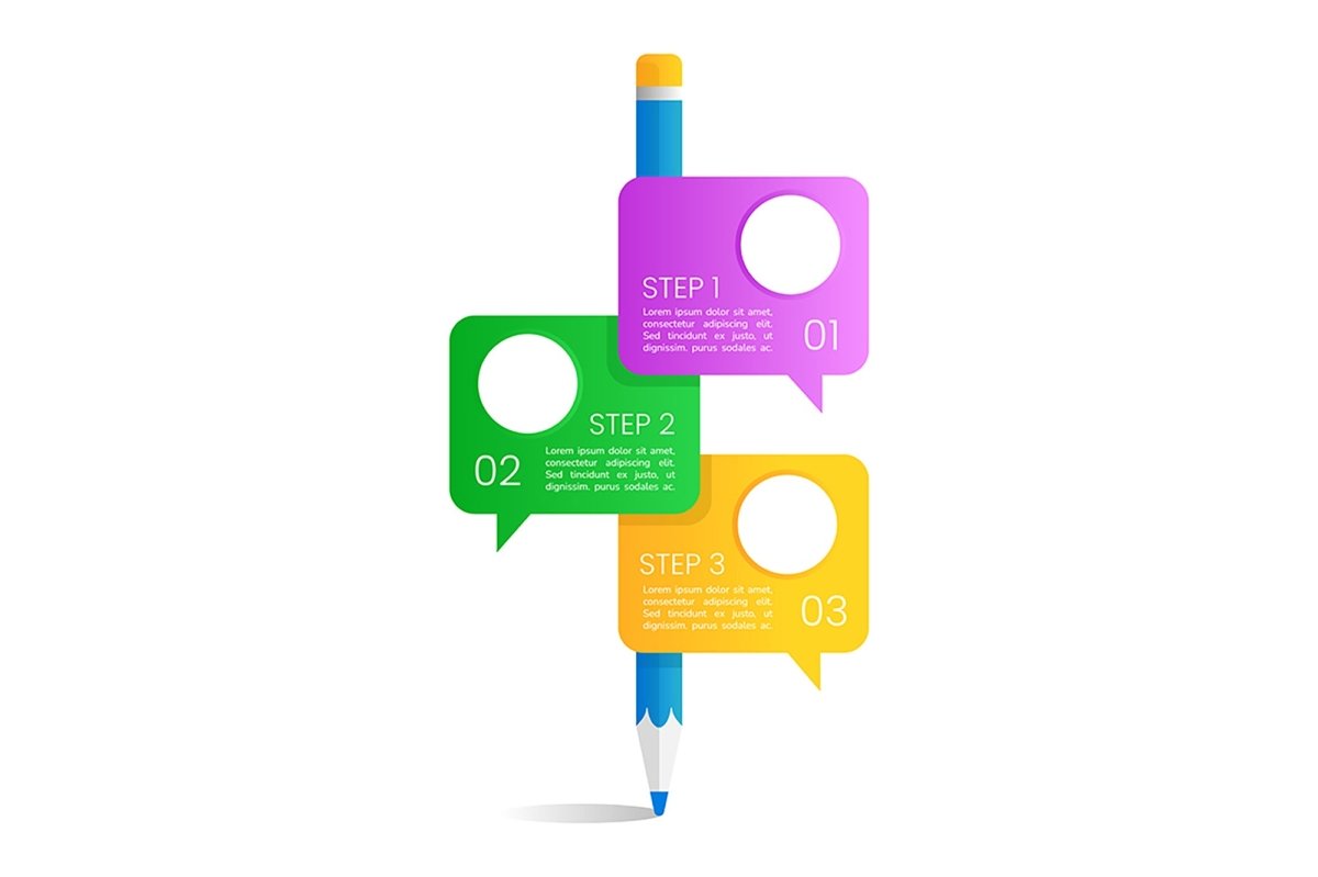 Writing learning skills infographic template set